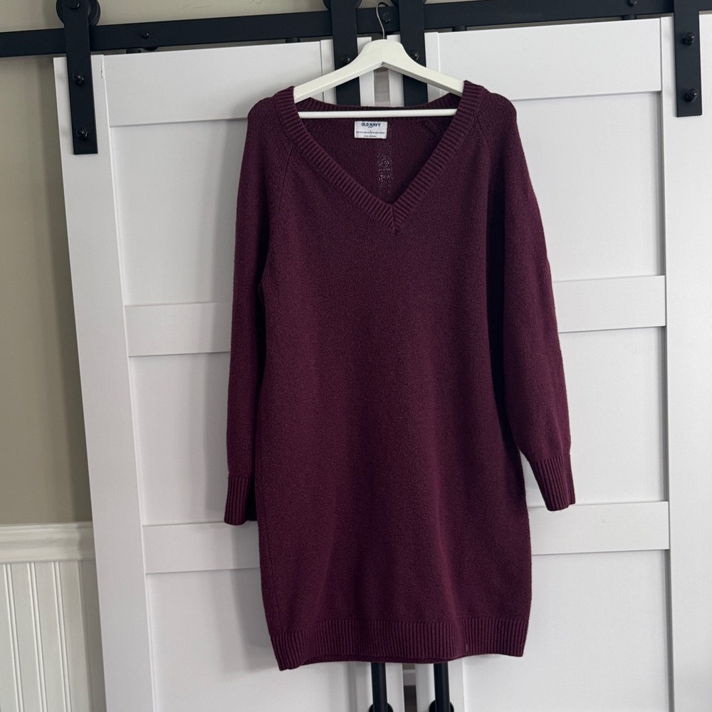 Old Navy purple V-Neck Sweater Dress